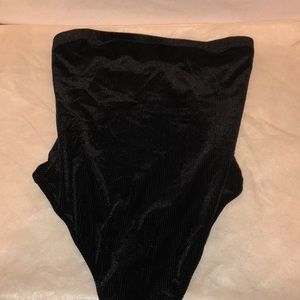 Black glitter bodysuit tube top